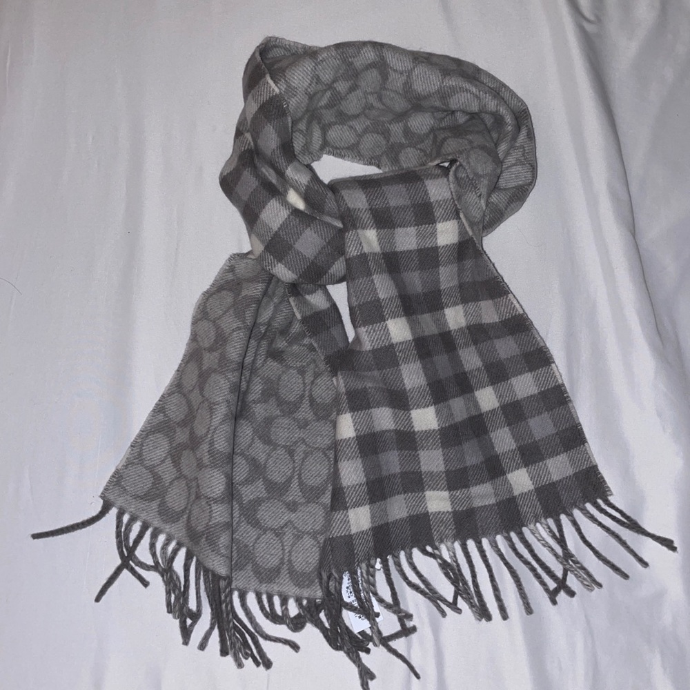 Coach monogram reversible wool scarf